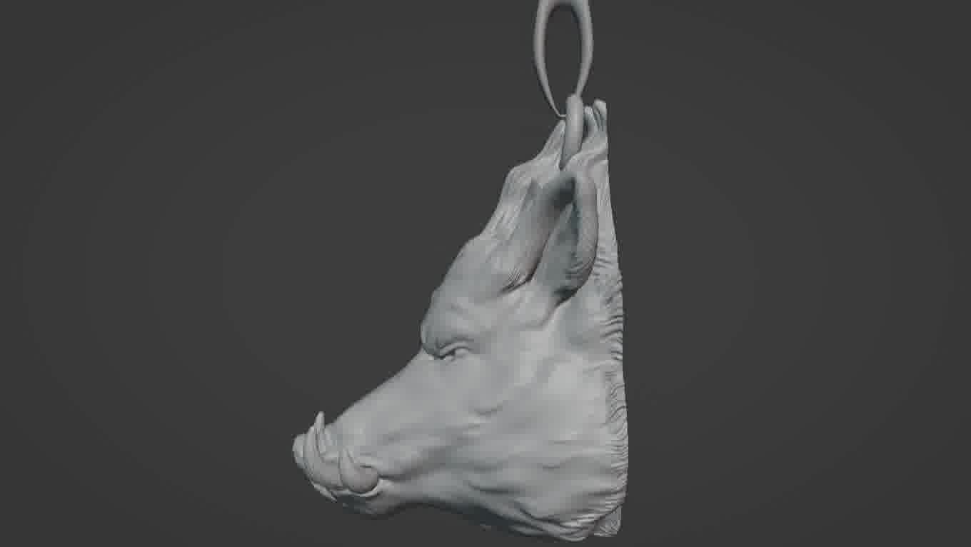 Pendant Pig 3D print model 3D print model_66