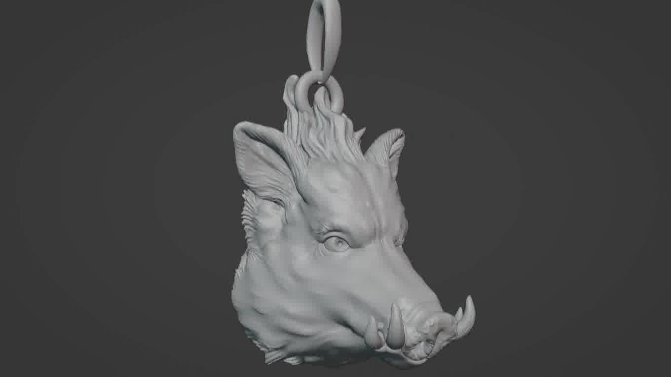 Pendant Pig 3D print model 3D print model_1