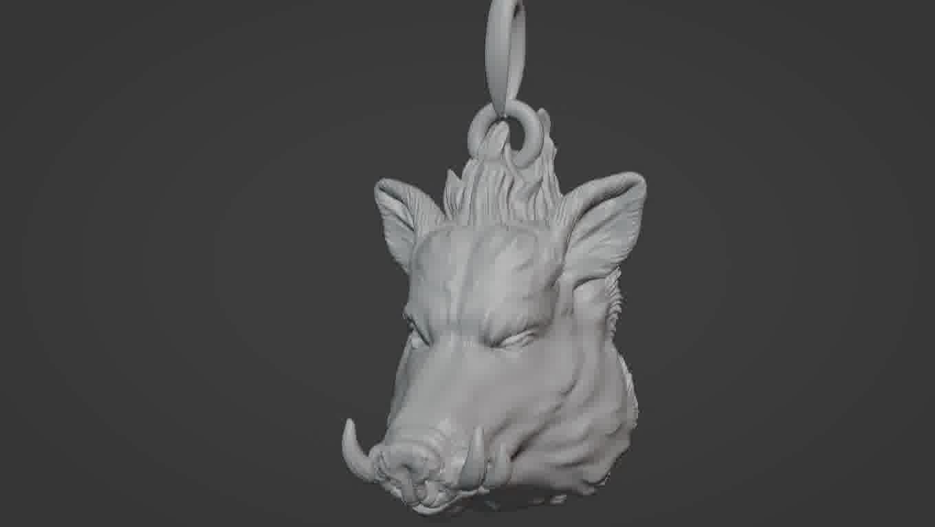 Pendant Pig 3D print model 3D print model_49