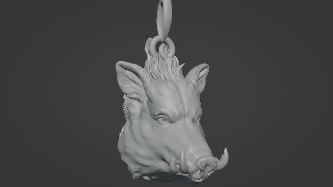 Pendant Pig 3D print model 3D print model_53