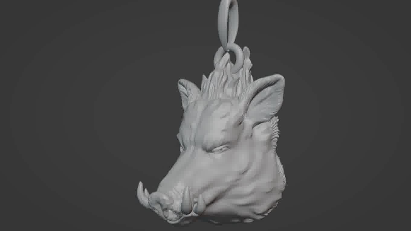 Pendant Pig 3D print model 3D print model_78