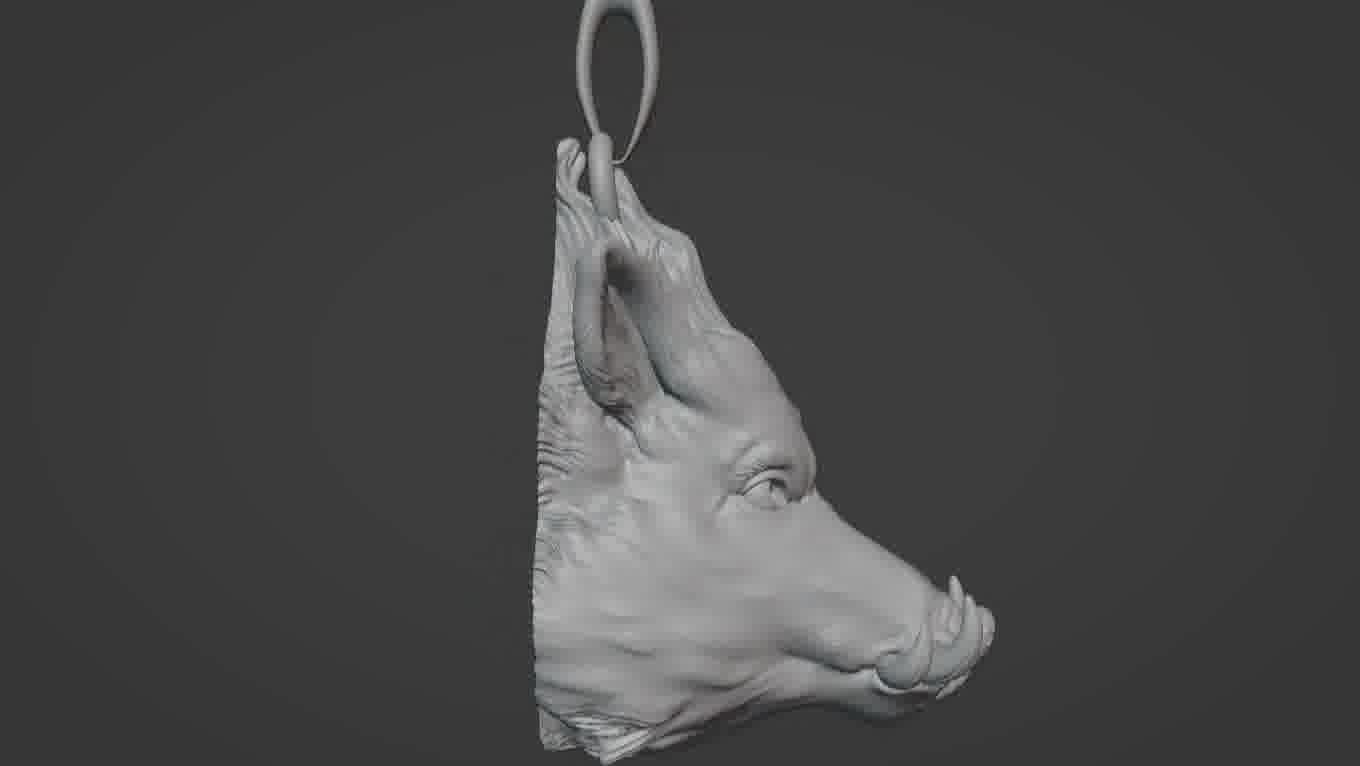 Pendant Pig 3D print model 3D print model_57