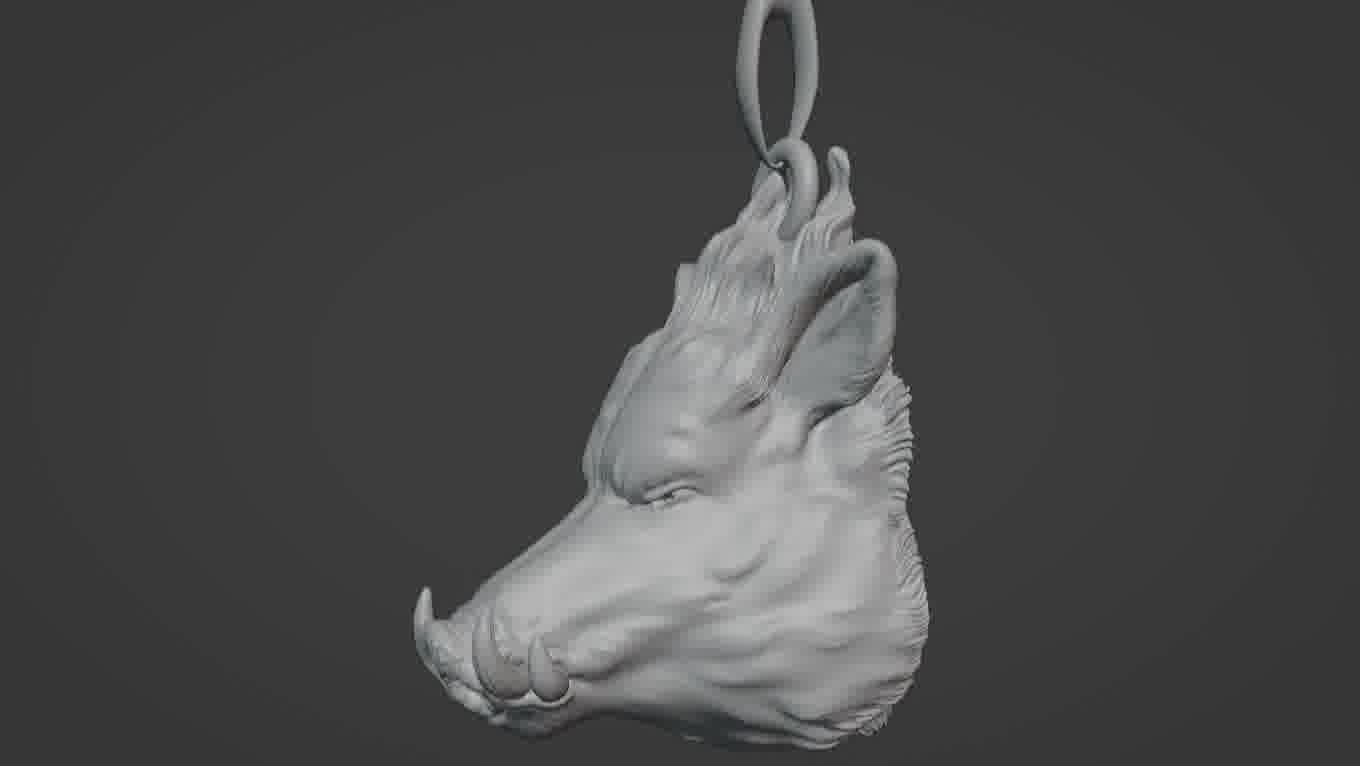 Pendant Pig 3D print model 3D print model_54