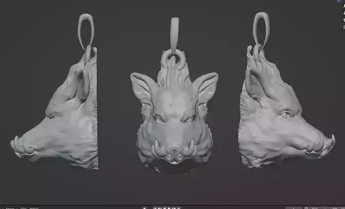 Pendant Pig 3D print model 3D print model