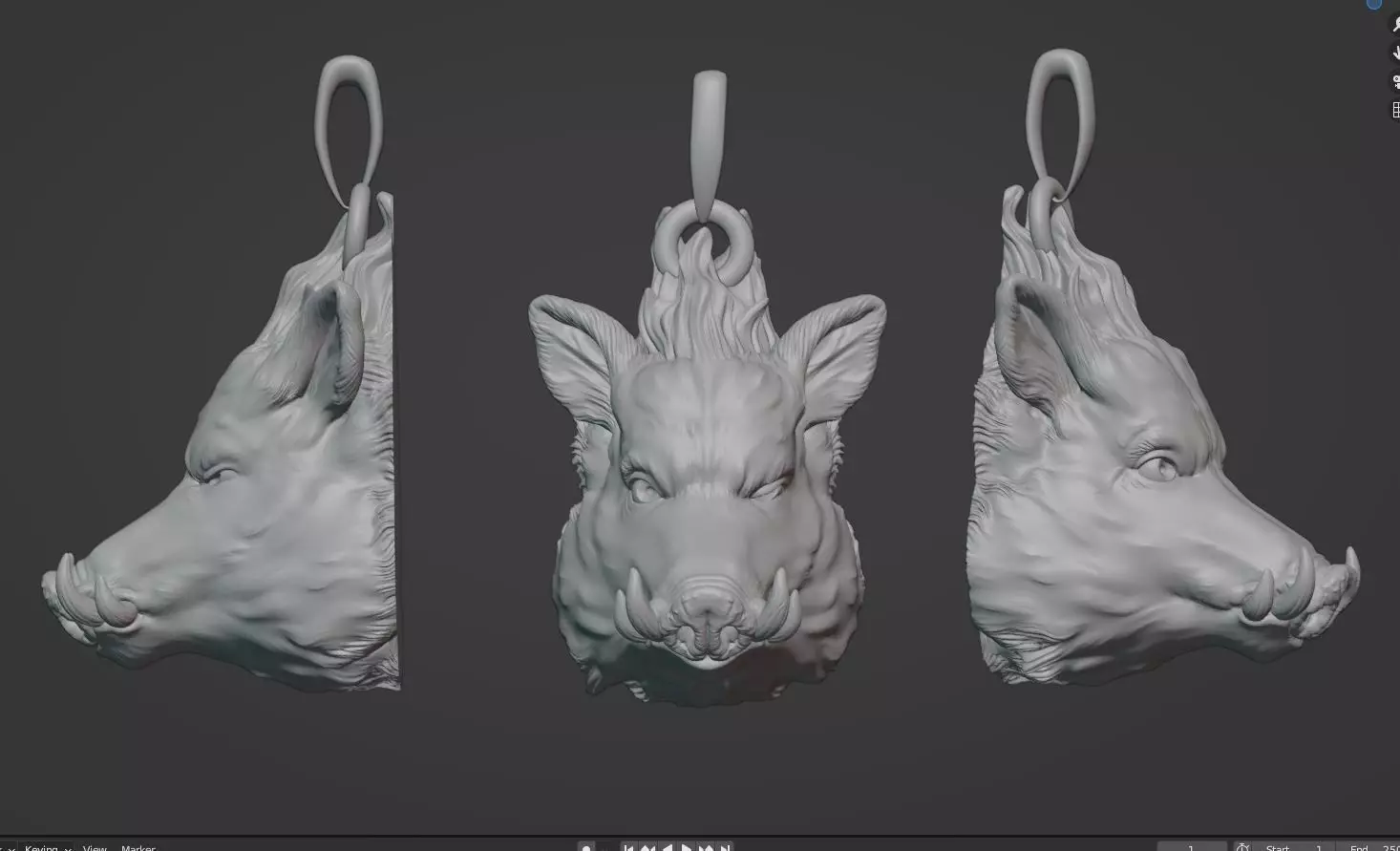 Pendant Pig 3D print model 3D print model_0