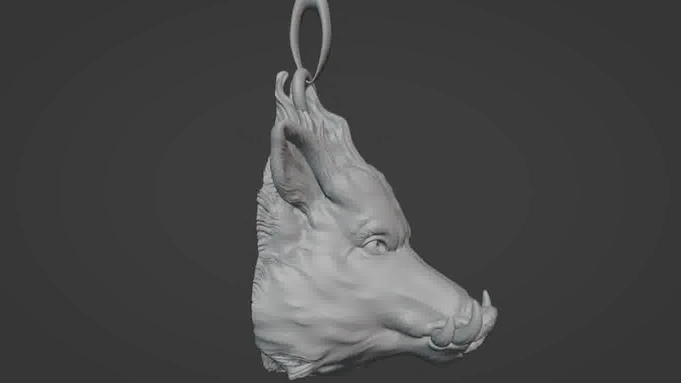 Pendant Pig 3D print model 3D print model_99