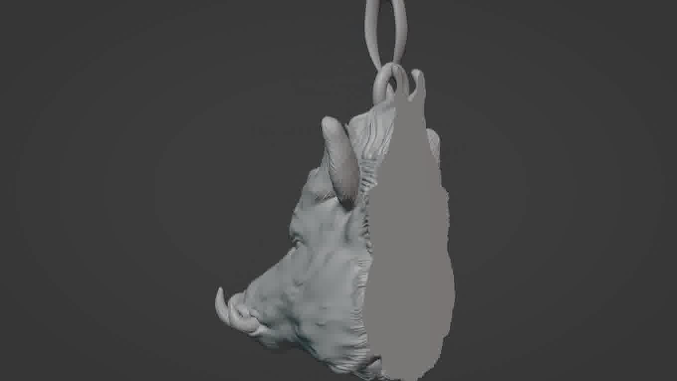 Pendant Pig 3D print model 3D print model_29