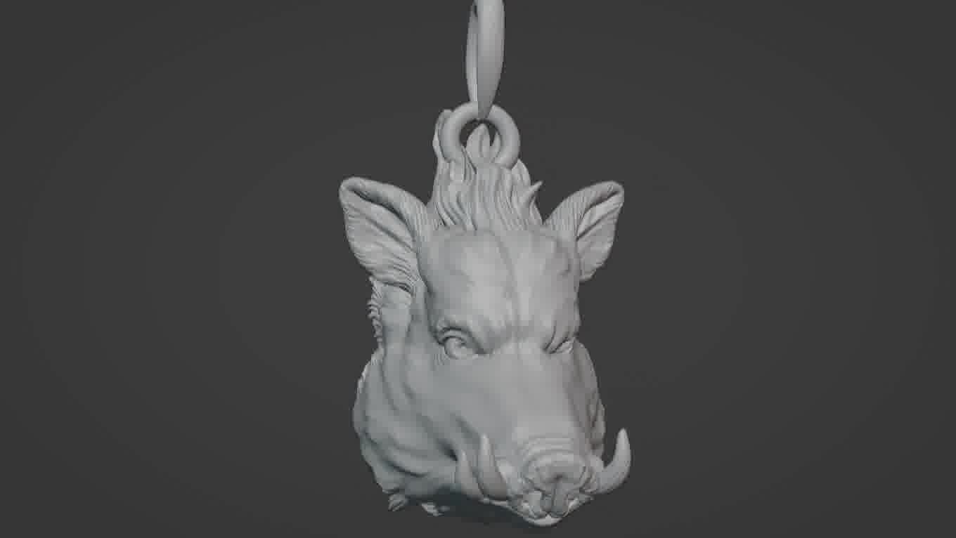 Pendant Pig 3D print model 3D print model_45