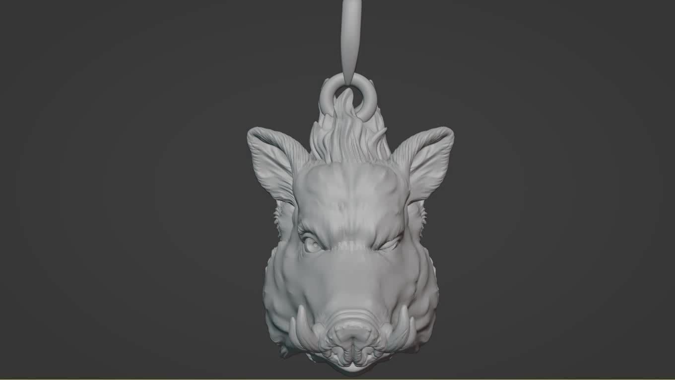 Pendant Pig 3D print model 3D print model_15