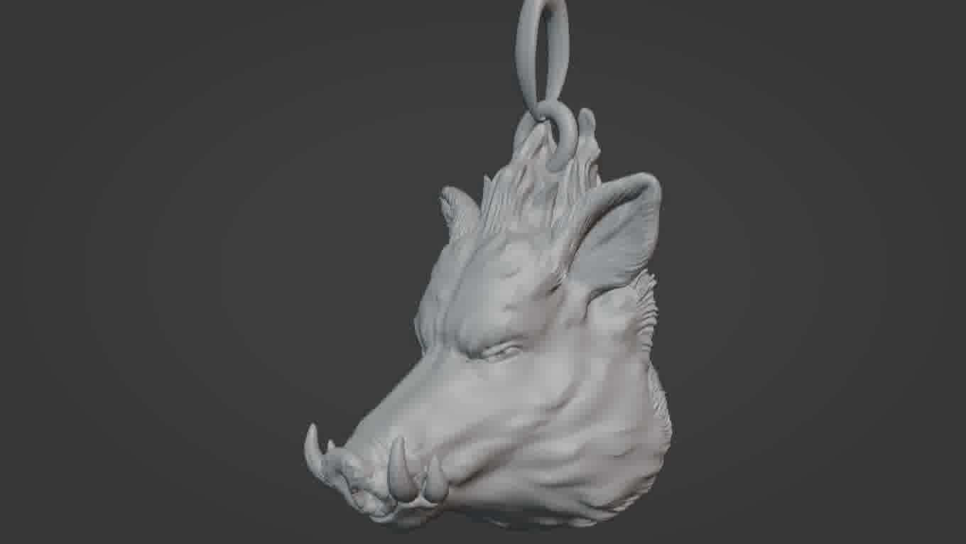 Pendant Pig 3D print model 3D print model_84