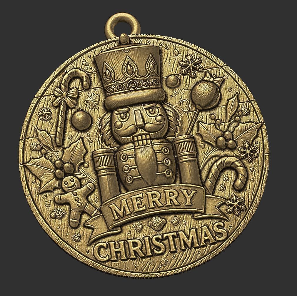 Nutcracker 3D Relief Decor with Merry Christmas wishes 3D print model_1