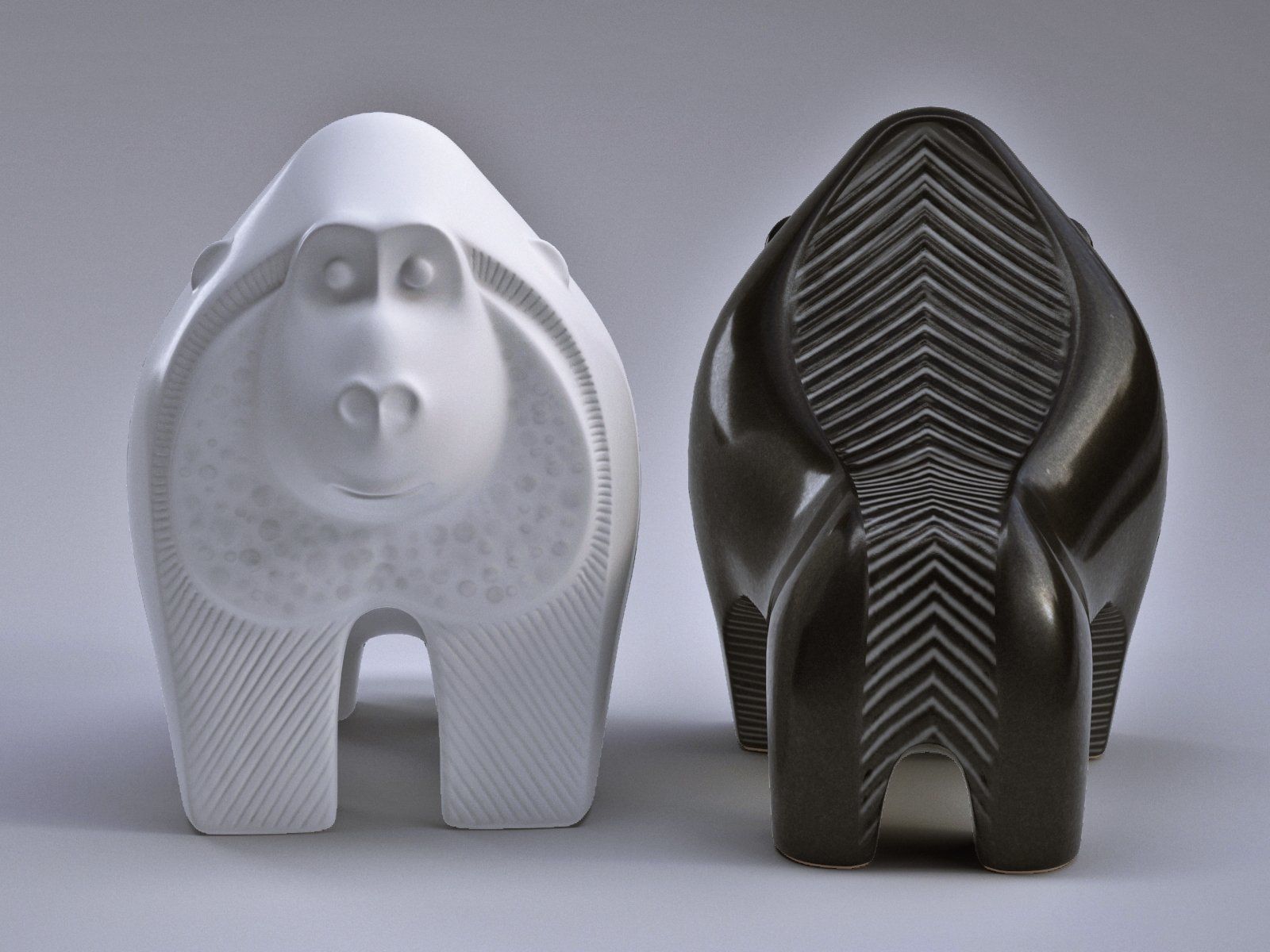 JONATHAN ADLER Ceramic Gorilla 3D model_3