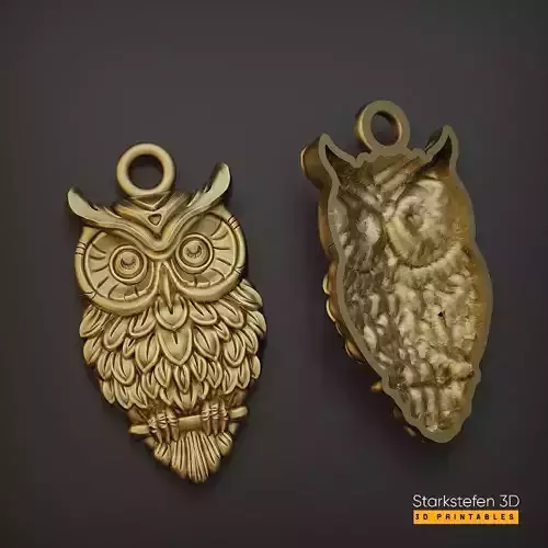 Owl Pendant 3D Model  STL Digital File for 3D Printing