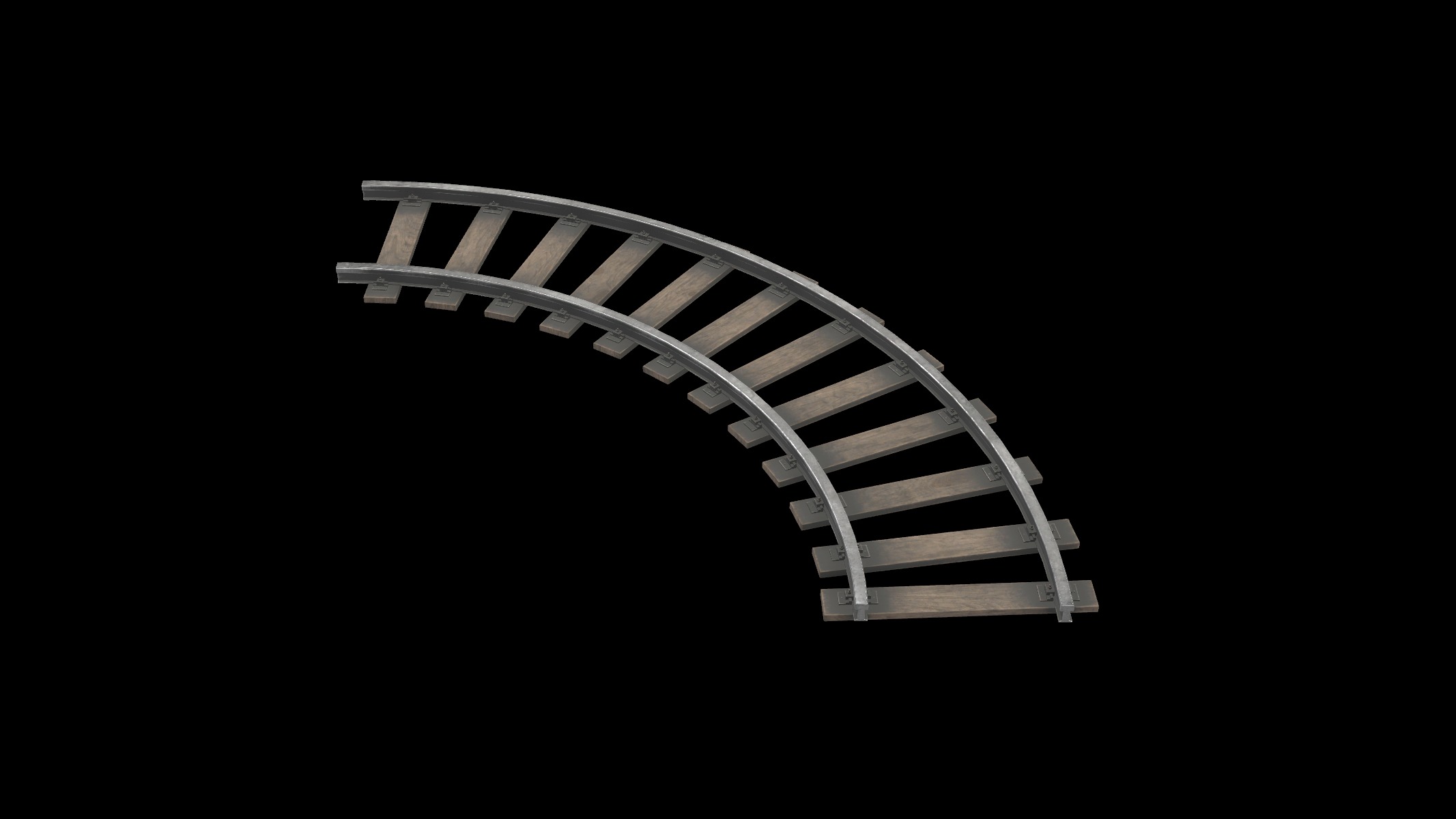 mine railroad track 03 3D model_2