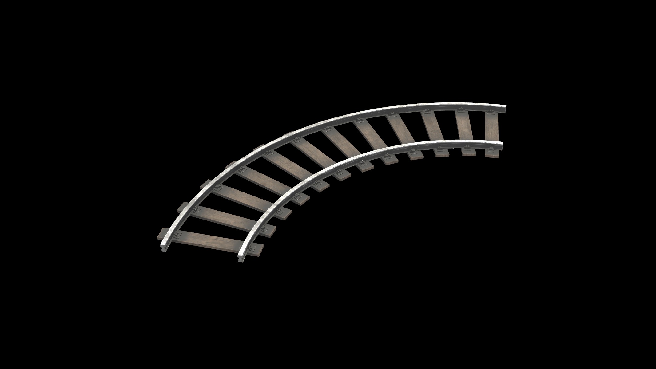 mine railroad track 03 3D model_3
