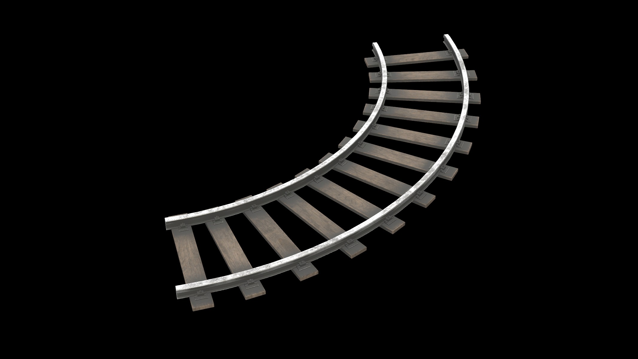 mine railroad track 03 3D model_1
