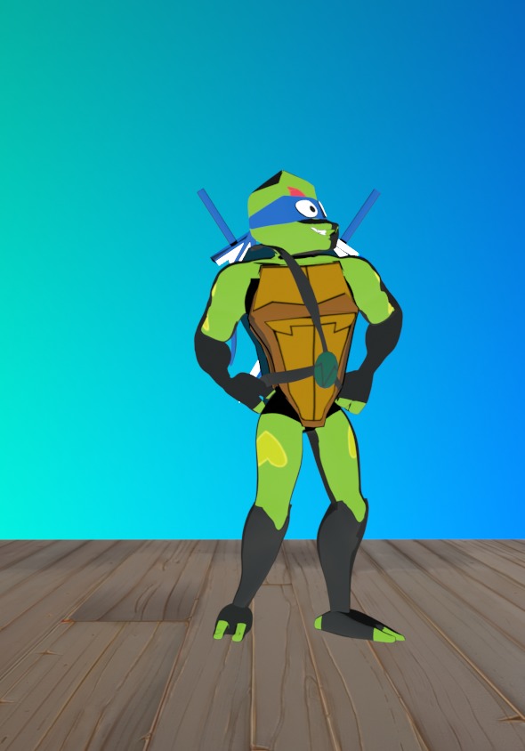 Leonardo Hamato Ninja Turtle ROTTMNT 3D model_4