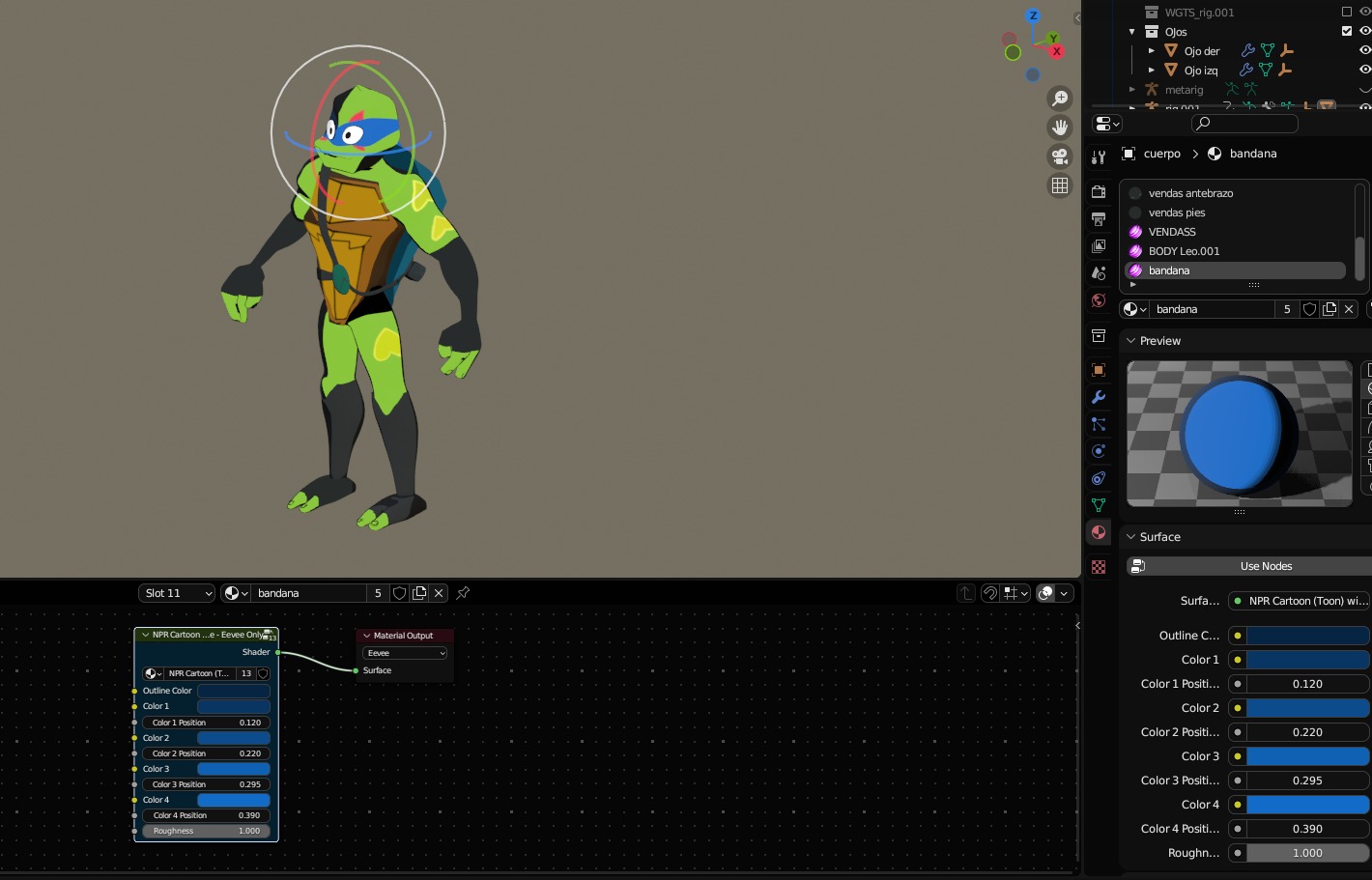 Leonardo Hamato Ninja Turtle ROTTMNT 3D model_23