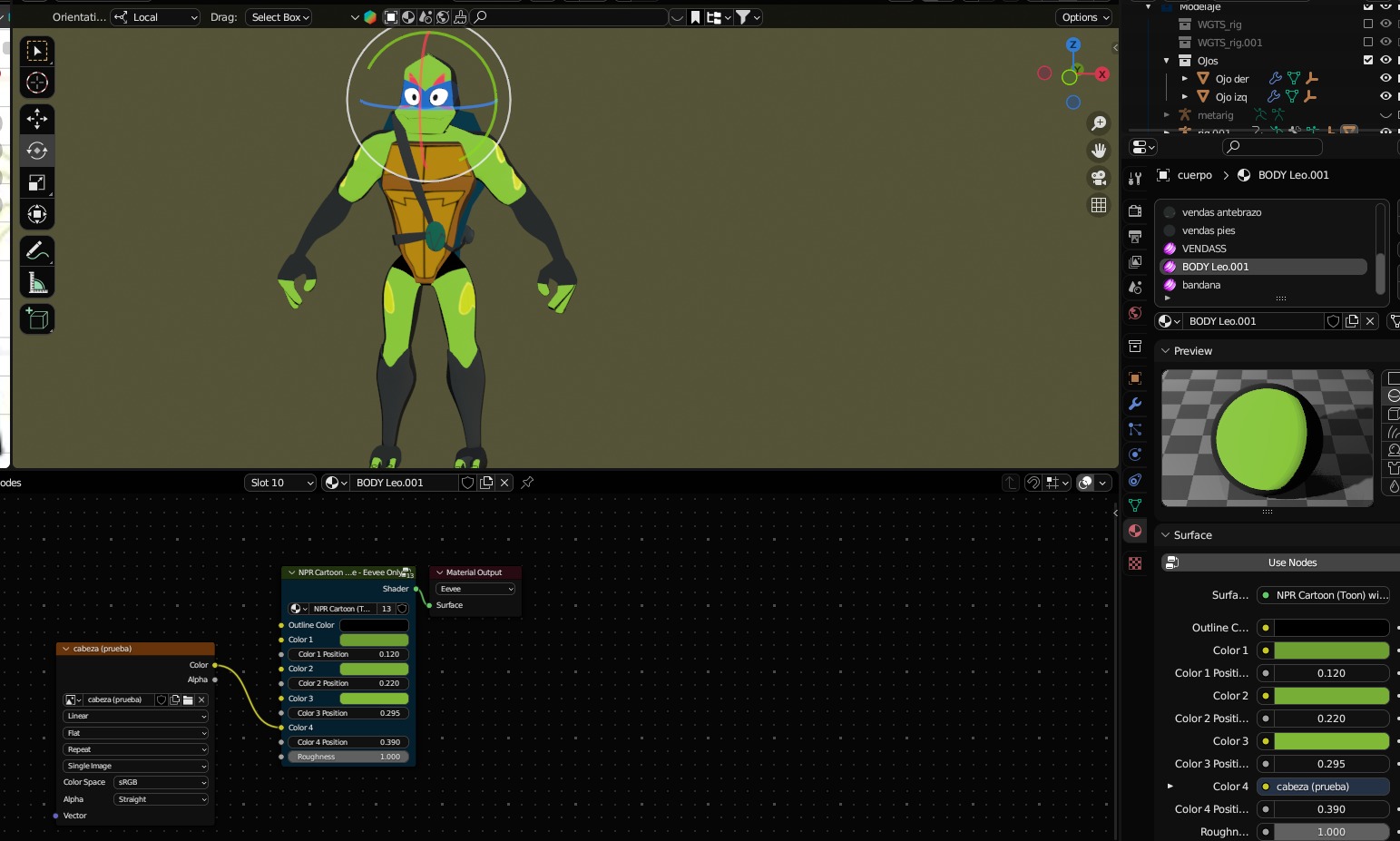 Leonardo Hamato Ninja Turtle ROTTMNT 3D model_24
