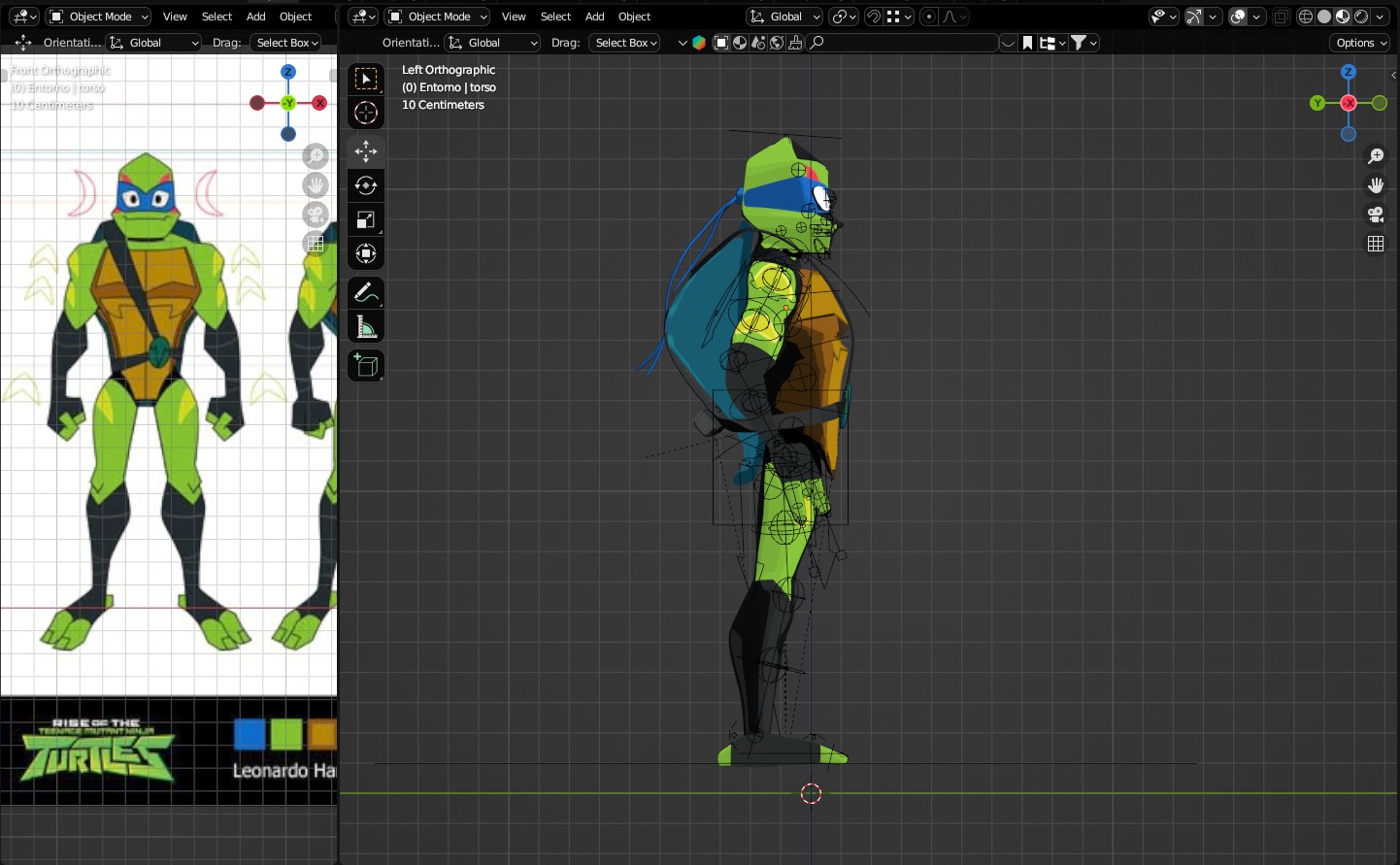 Leonardo Hamato Ninja Turtle ROTTMNT 3D model_8
