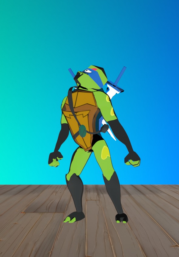 Leonardo Hamato Ninja Turtle ROTTMNT 3D model_5