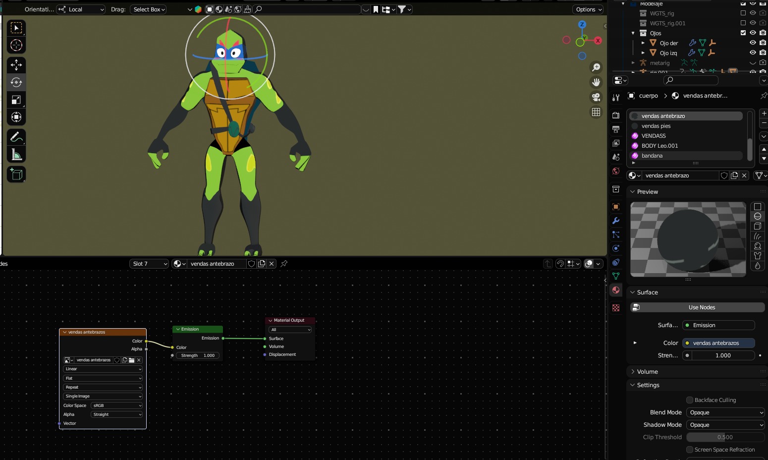 Leonardo Hamato Ninja Turtle ROTTMNT 3D model_26