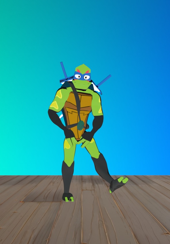 Leonardo Hamato Ninja Turtle ROTTMNT 3D model_2