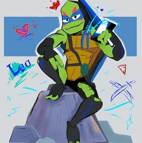 Leonardo Hamato Ninja Turtle ROTTMNT 3D model