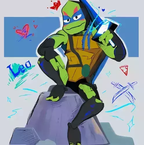 Leonardo Hamato Ninja Turtle ROTTMNT 3D model