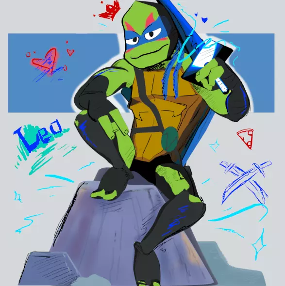 Leonardo Hamato Ninja Turtle ROTTMNT 3D model_0