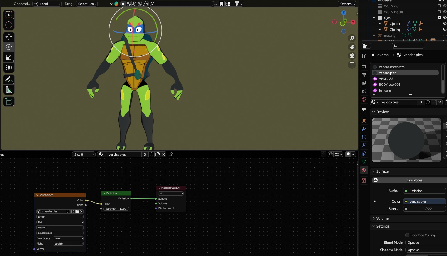Leonardo Hamato Ninja Turtle ROTTMNT 3D model_25