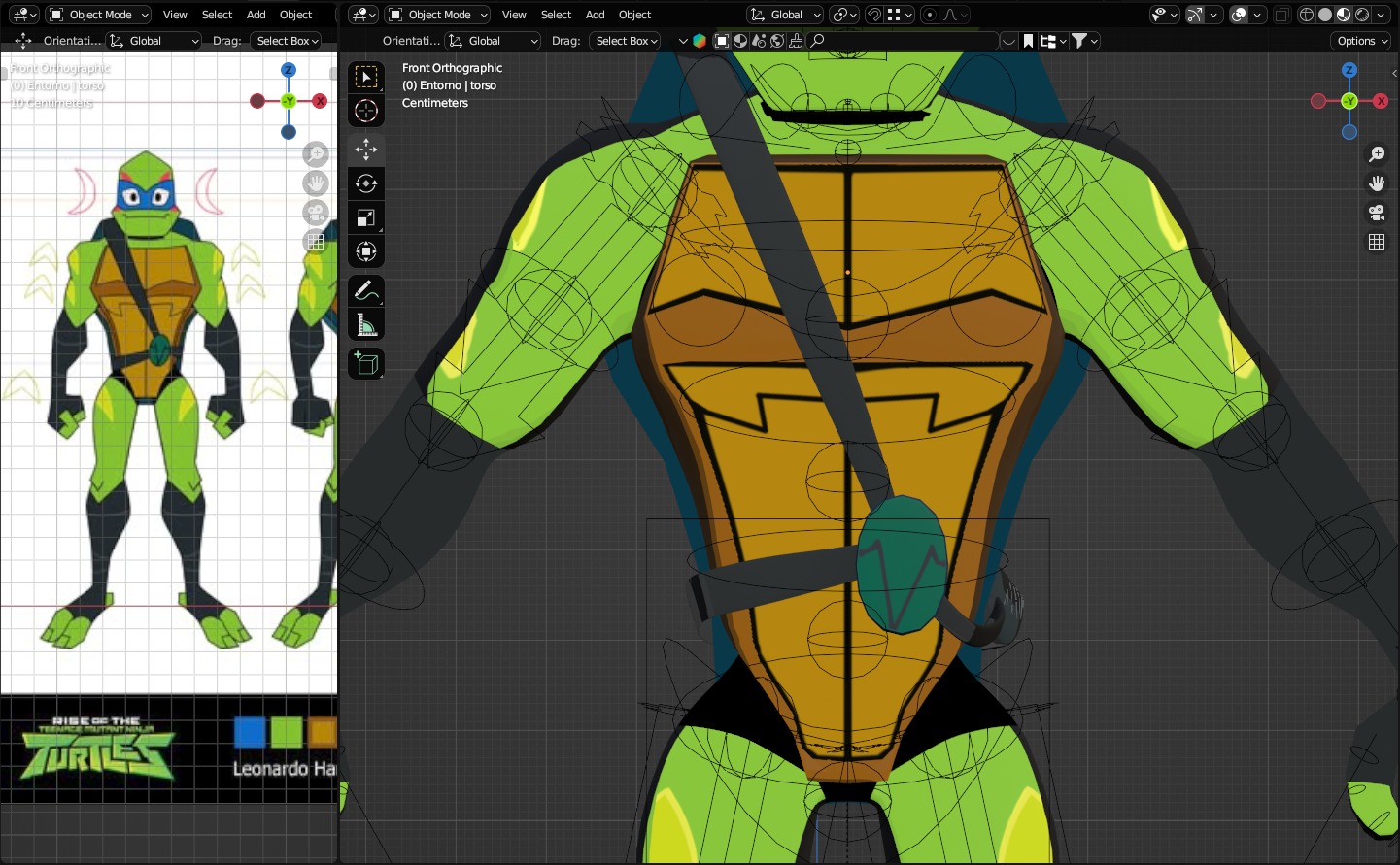 Leonardo Hamato Ninja Turtle ROTTMNT 3D model_9