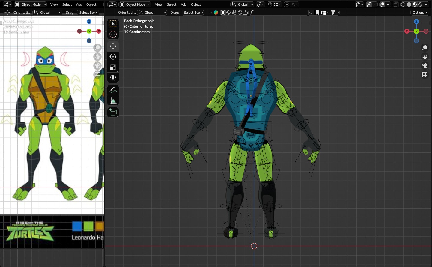 Leonardo Hamato Ninja Turtle ROTTMNT 3D model_7
