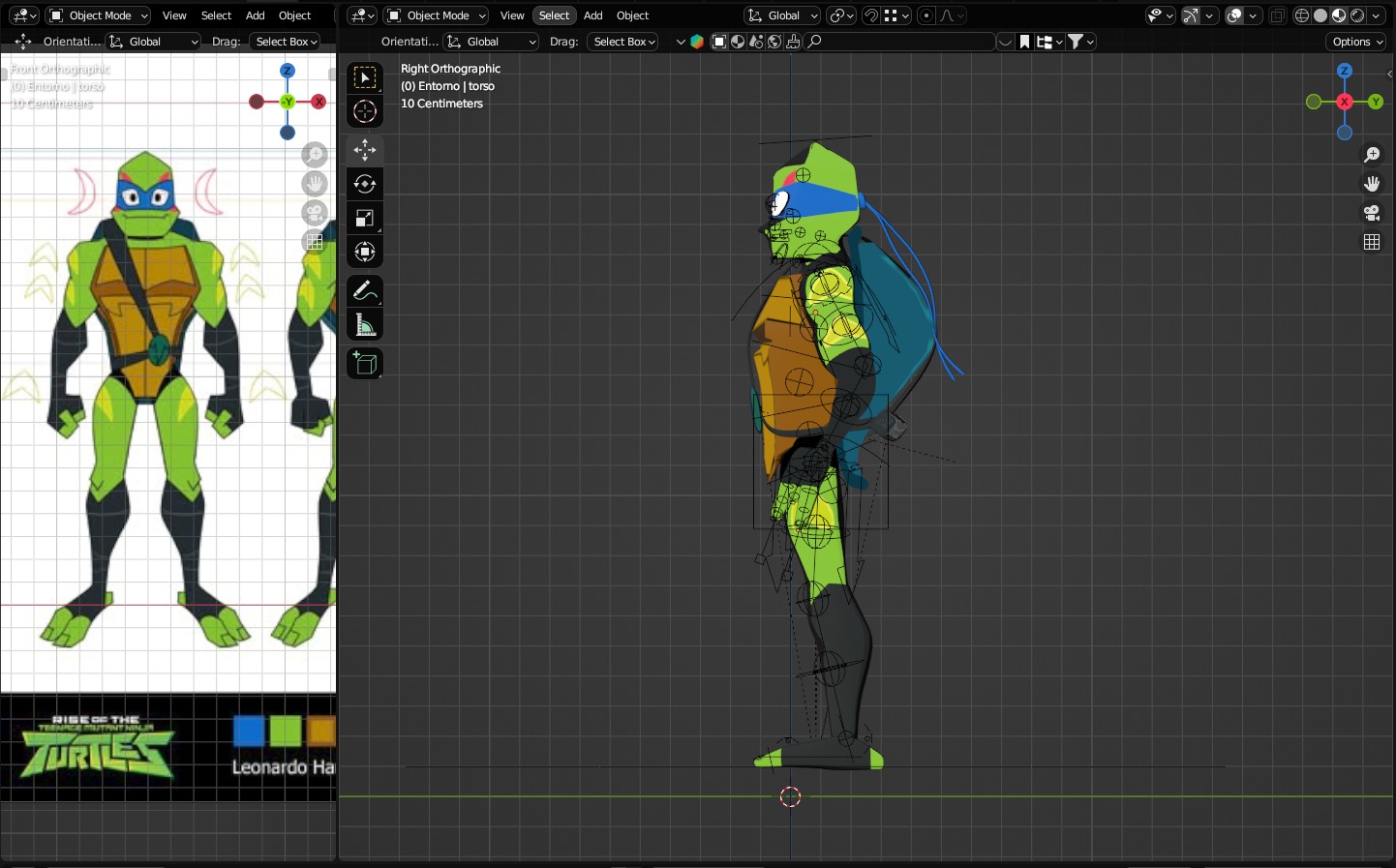 Leonardo Hamato Ninja Turtle ROTTMNT 3D model_6