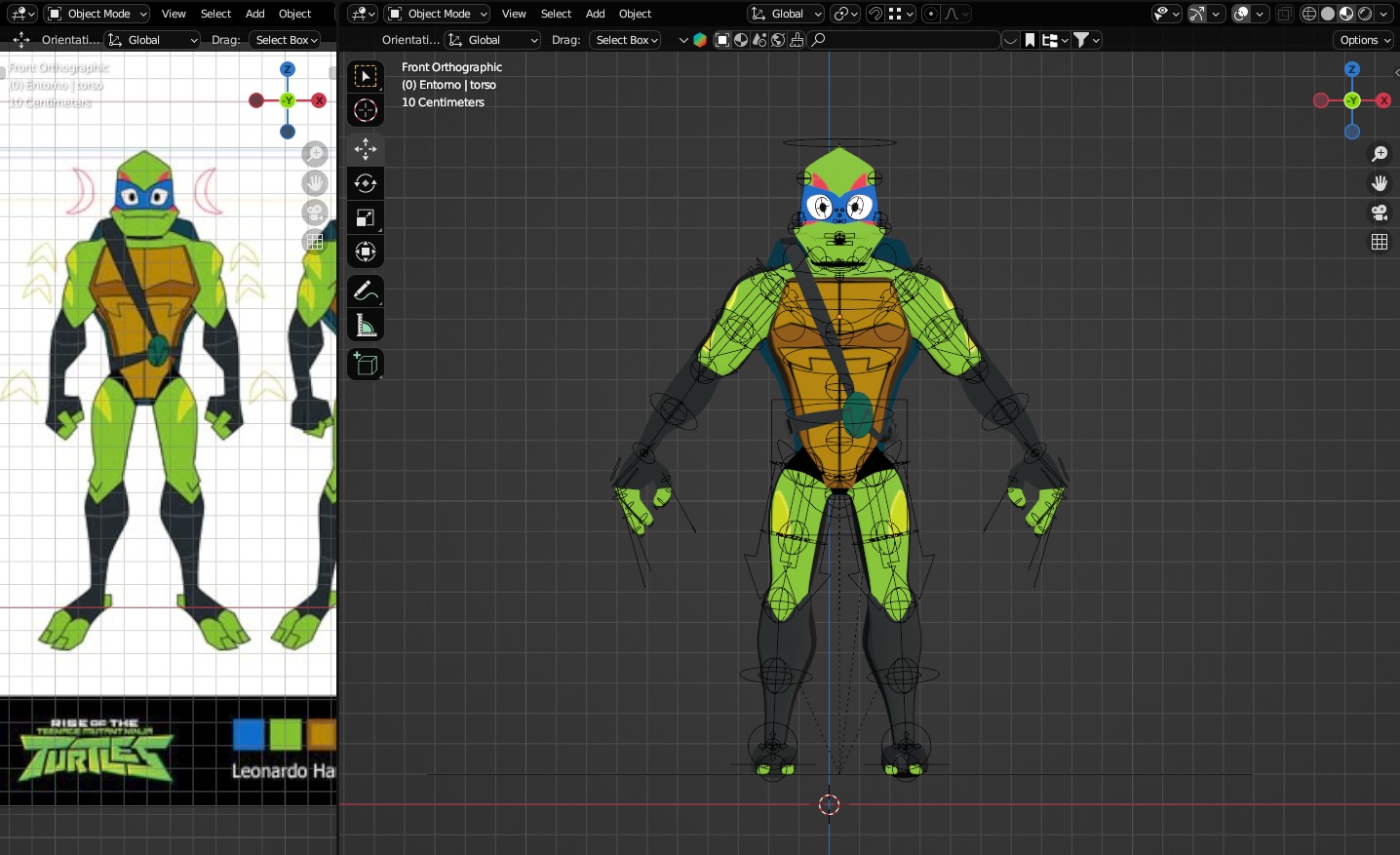 Leonardo Hamato Ninja Turtle ROTTMNT 3D model_1
