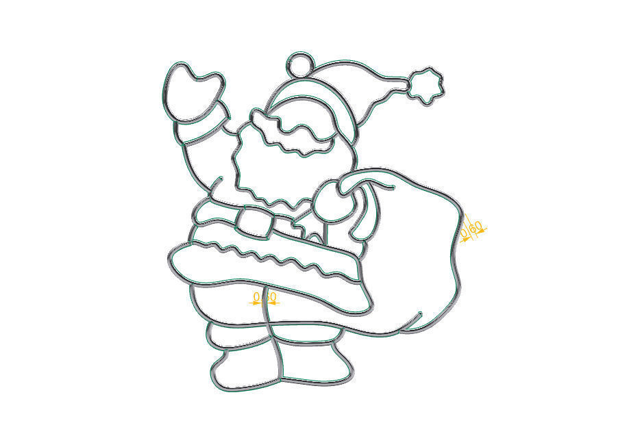 Santa Claus pendant 3D print model_5