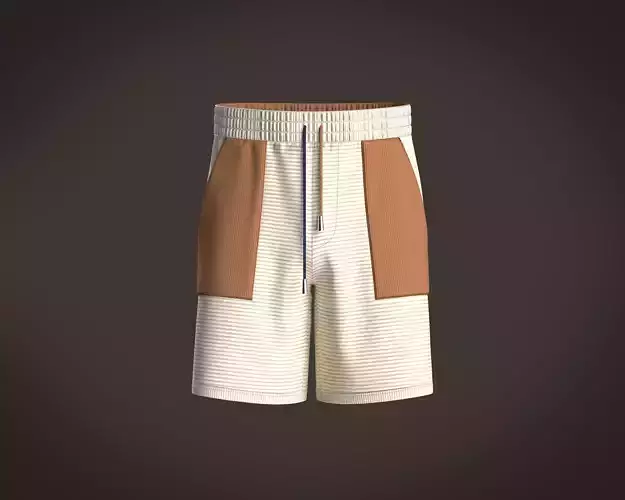 Mens color combination corduroy fabric shorts