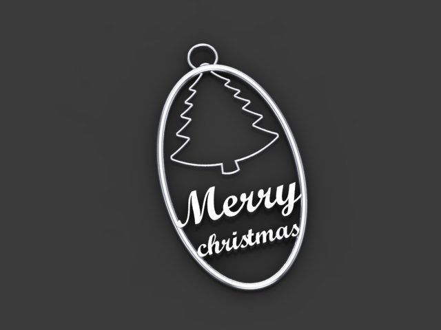 merry christmas pendant 3D print model_3