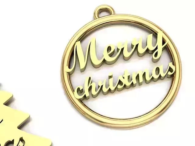merry christmas pendant 3D print model