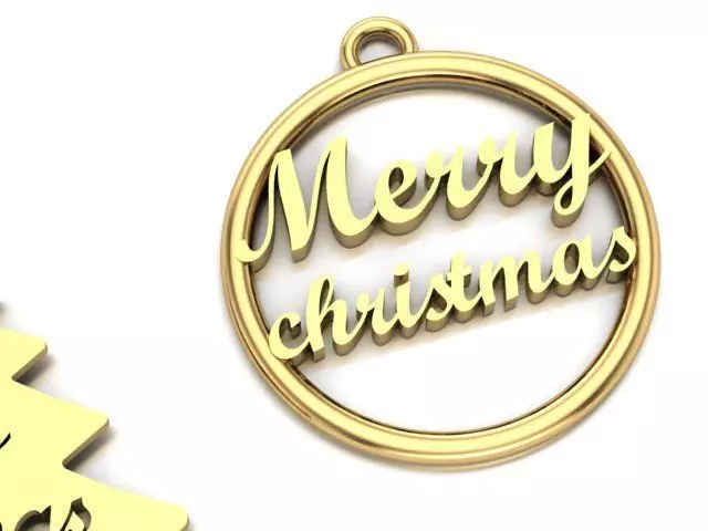 merry christmas pendant 3D print model_0