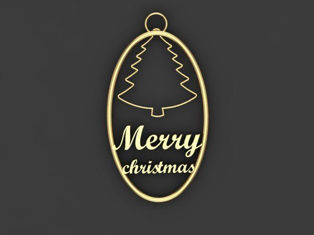 merry christmas pendant 3D print model_6