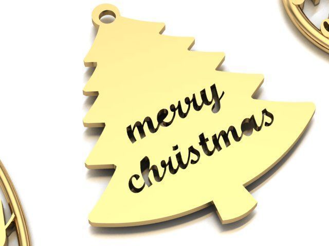 merry christmas pendant 3D print model_9