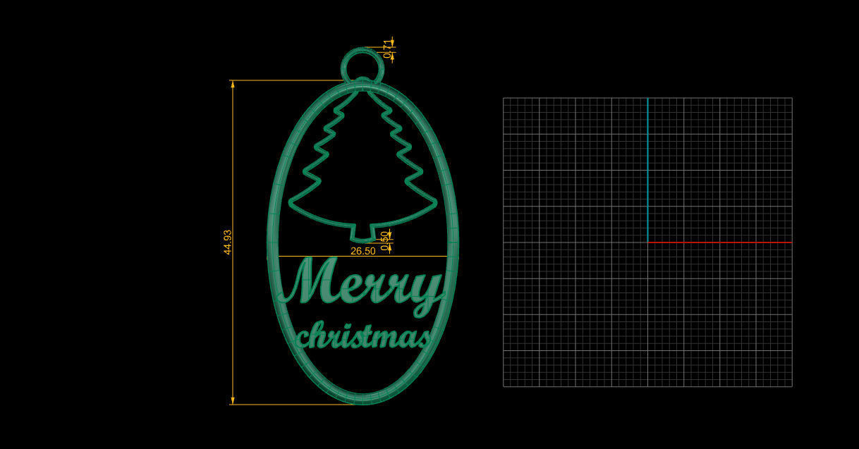 merry christmas pendant 3D print model_11