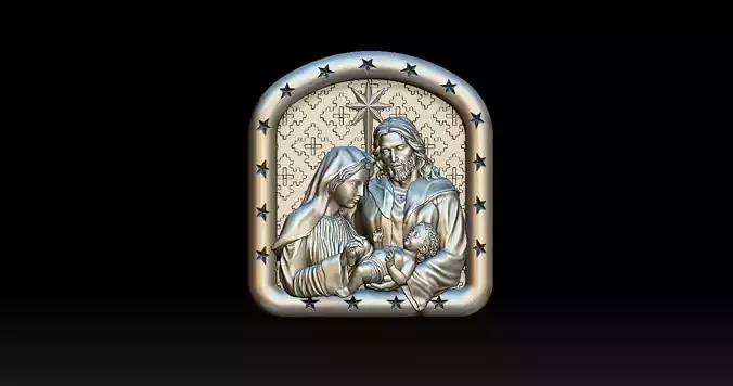 Holy Family Pendant hot 3D print model