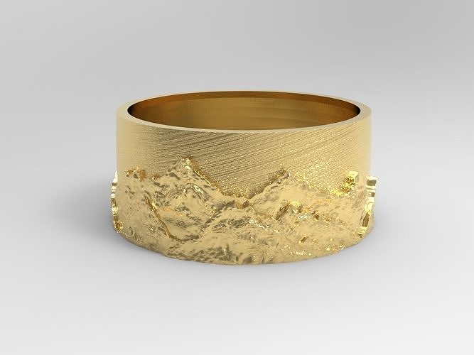 Mountains ring 3D print model
