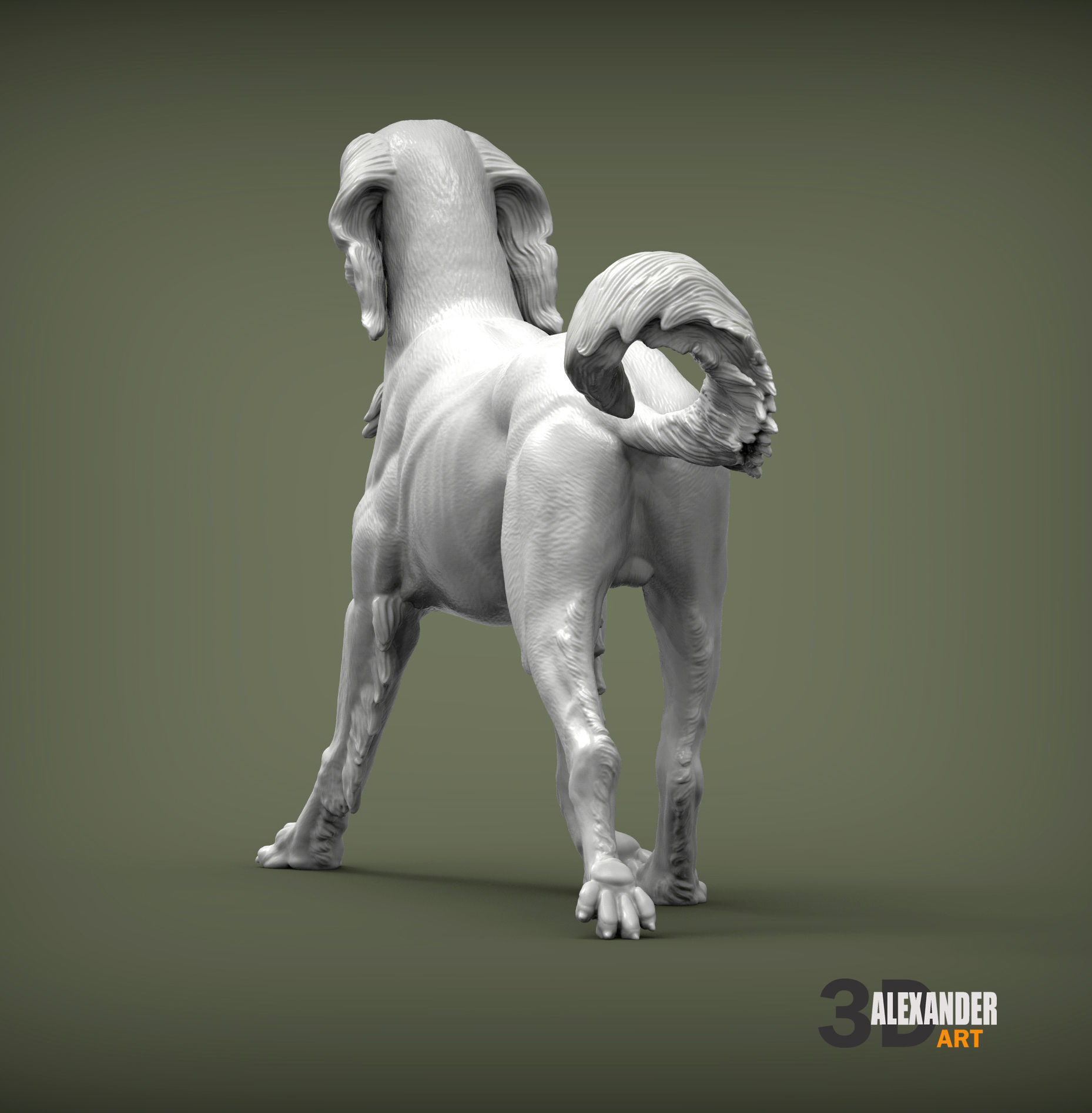 saluki runs 3D print model_4