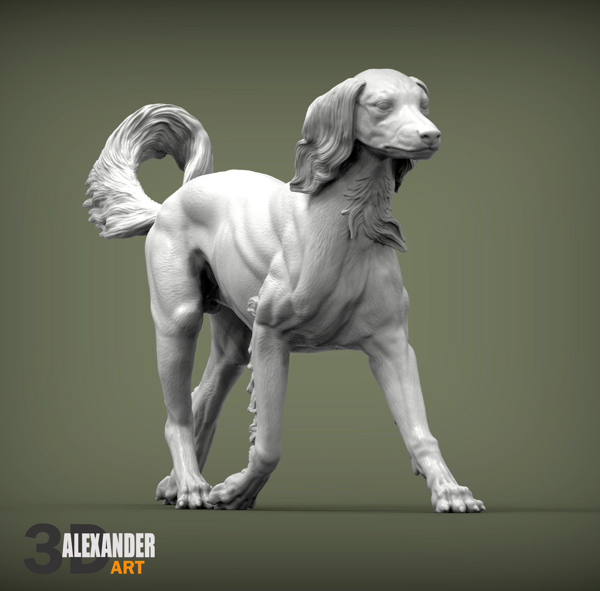 saluki runs 3D print model_1