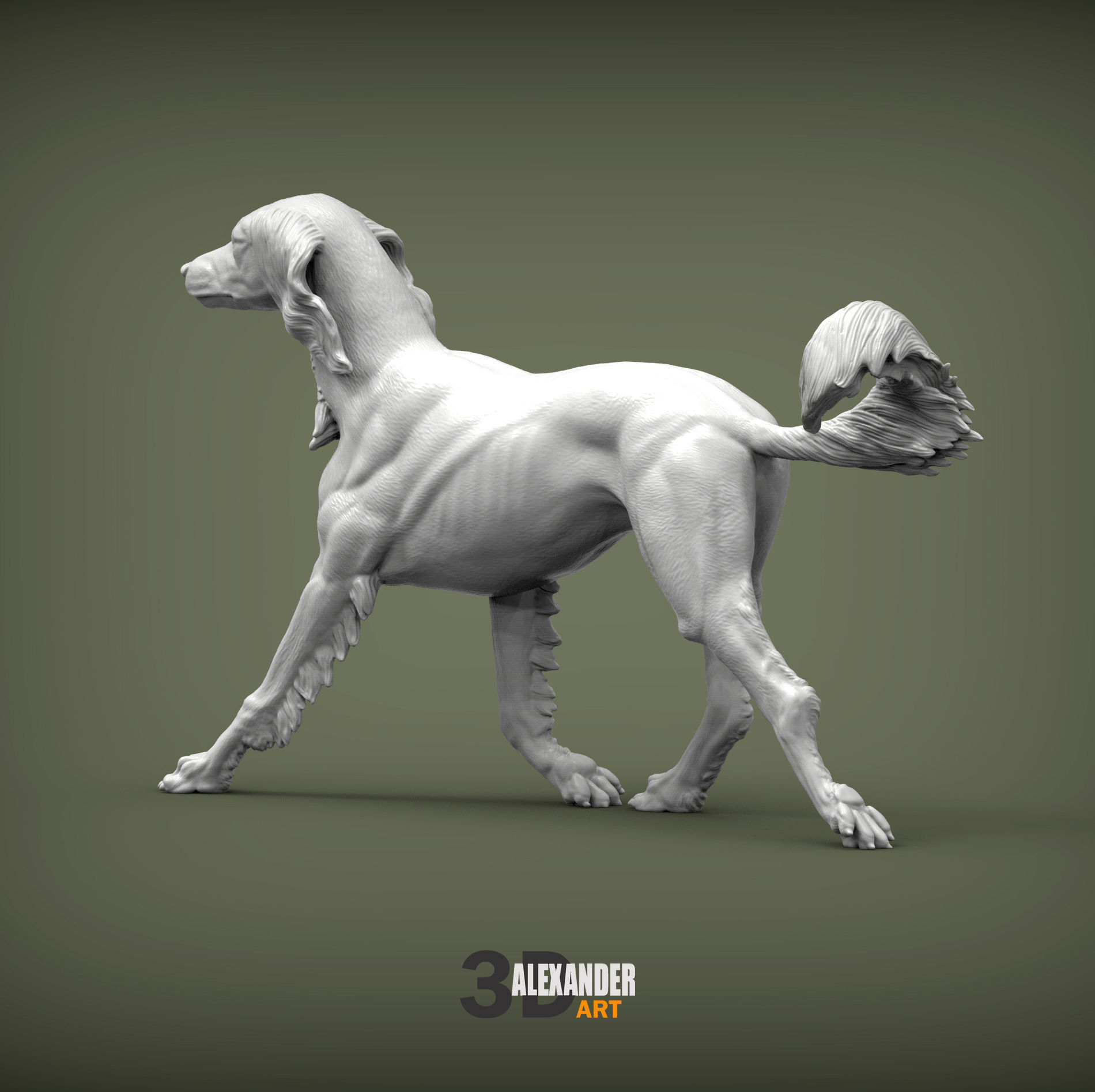 saluki runs 3D print model_5