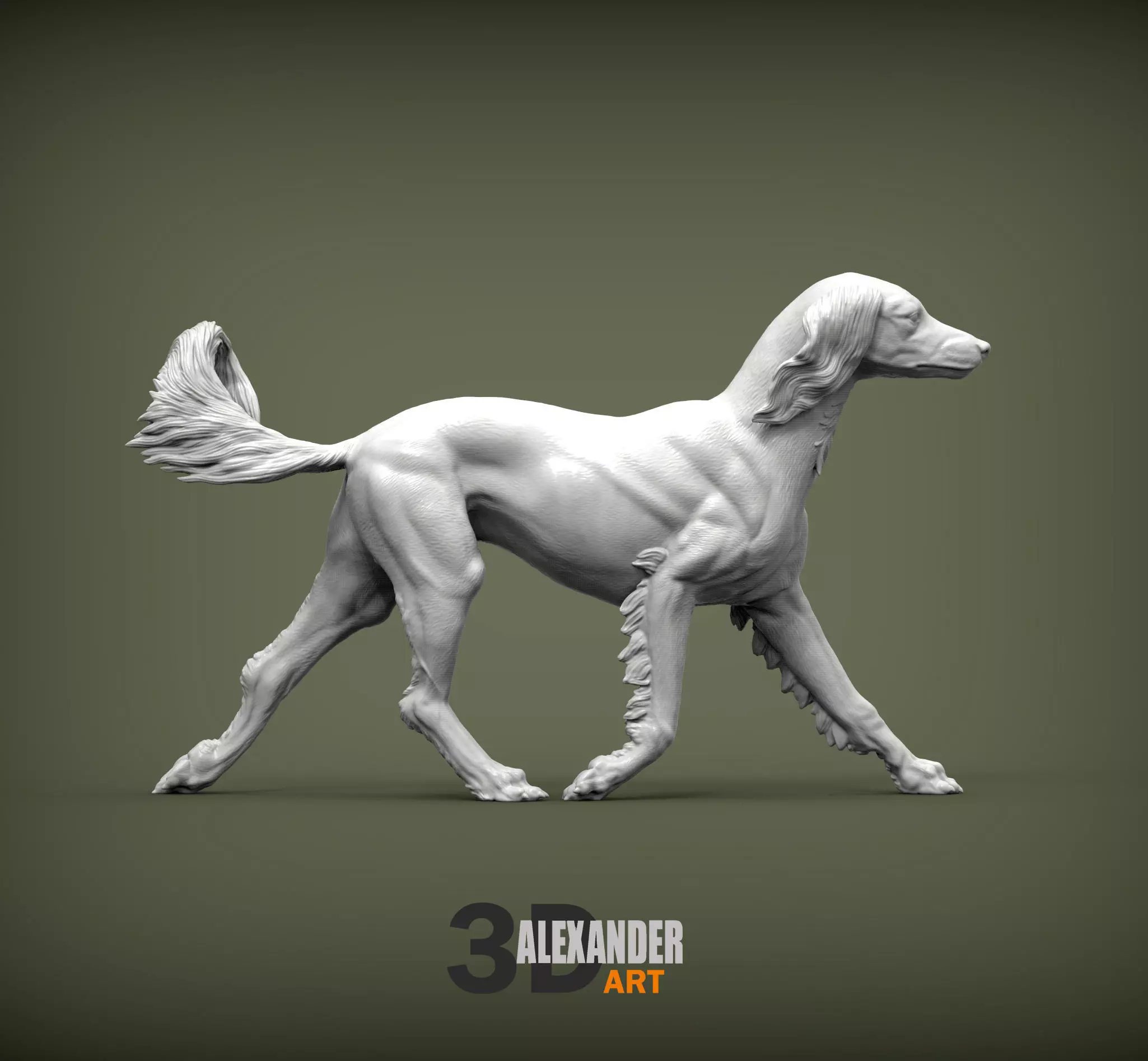saluki runs 3D print model_0