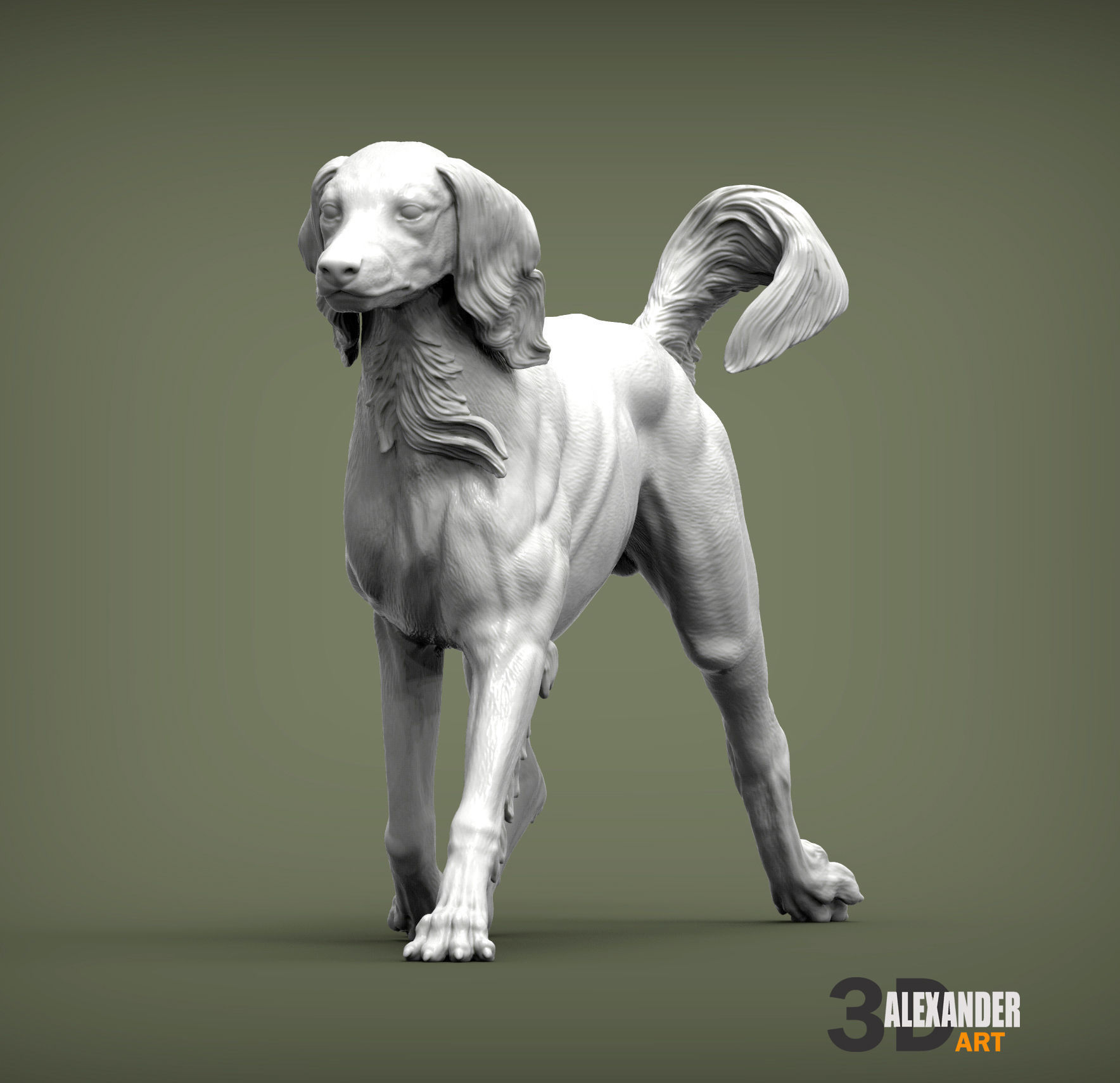 saluki runs 3D print model_3